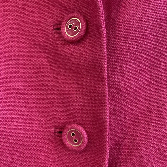 Talbots -Sz 2 Hot Pink Fab Jackie Linen 2 Button Swing  Jacket Blazer Linen Coat - Picture 3 of 12